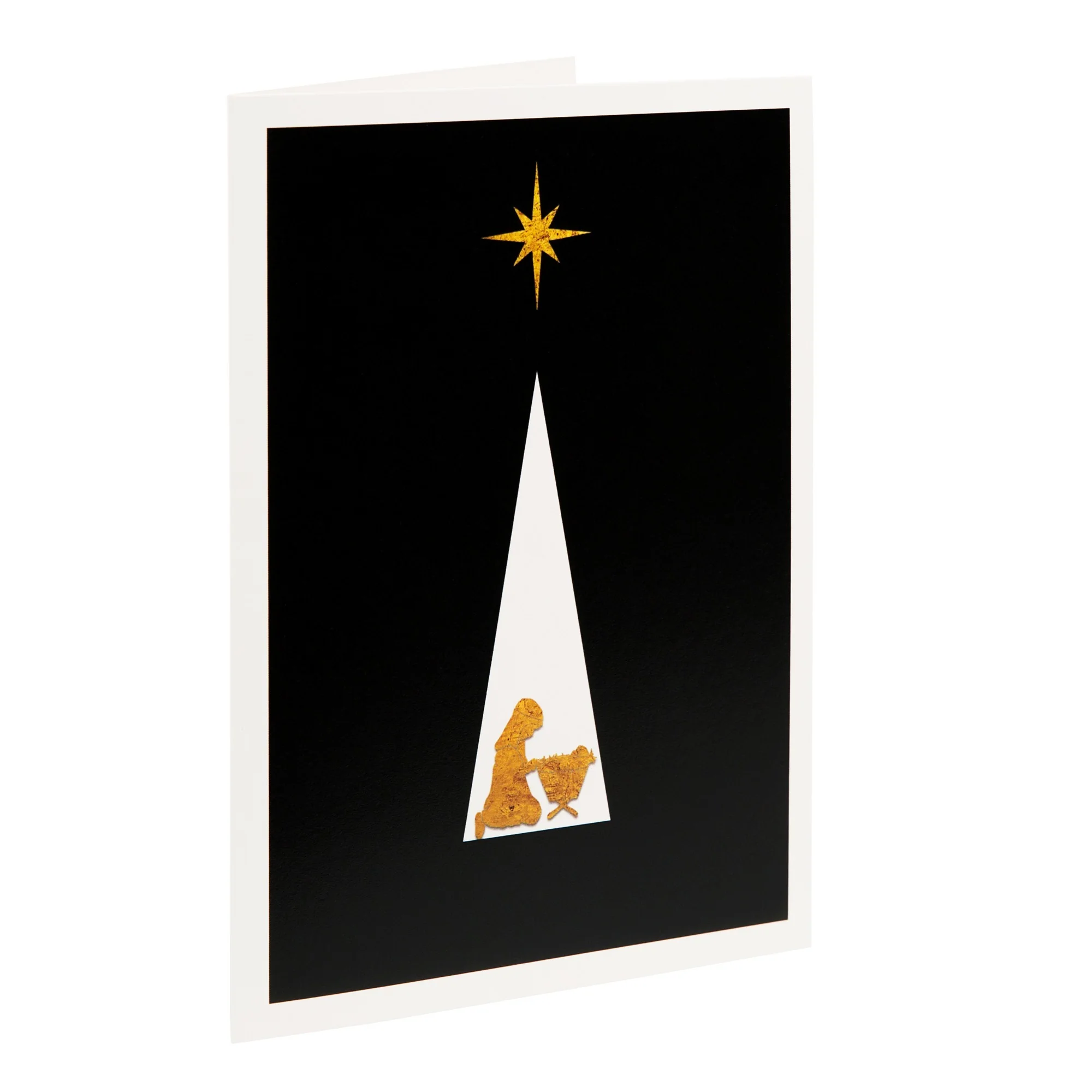 Starlight Gold & Black Manger Christmas Cards - Set of 20 - Image 3