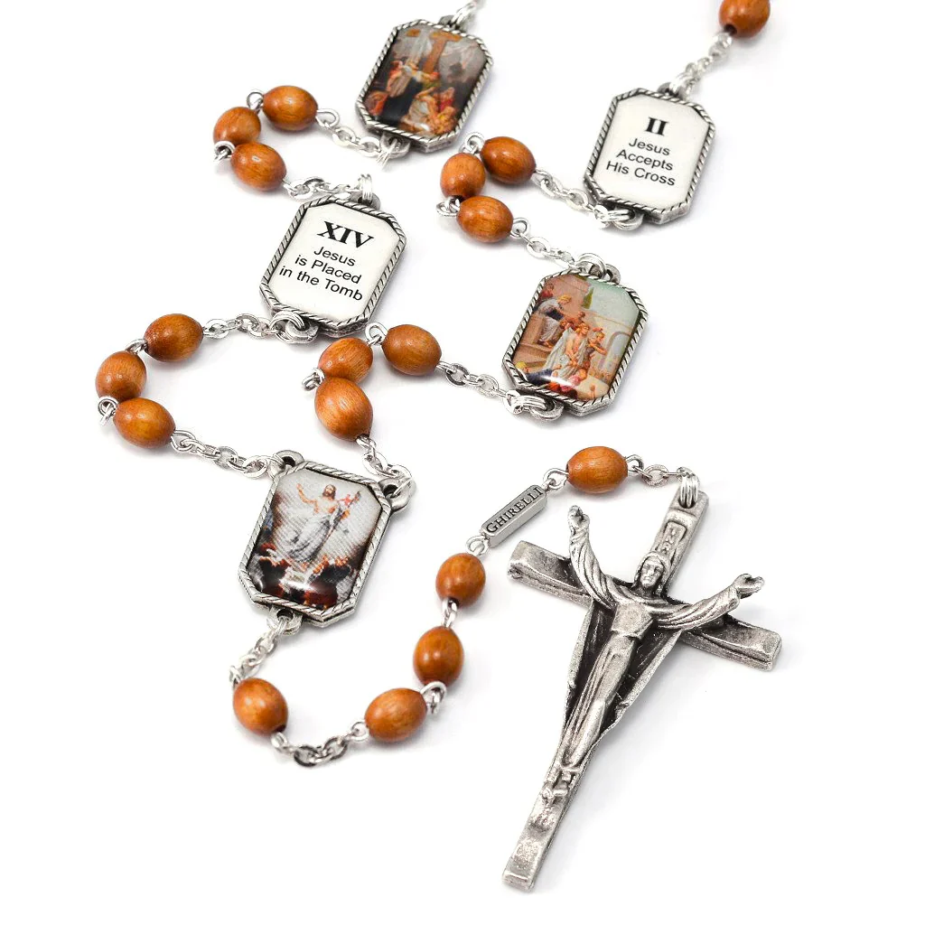 Stations of the Cross Silver Plated Rosary - Image 3