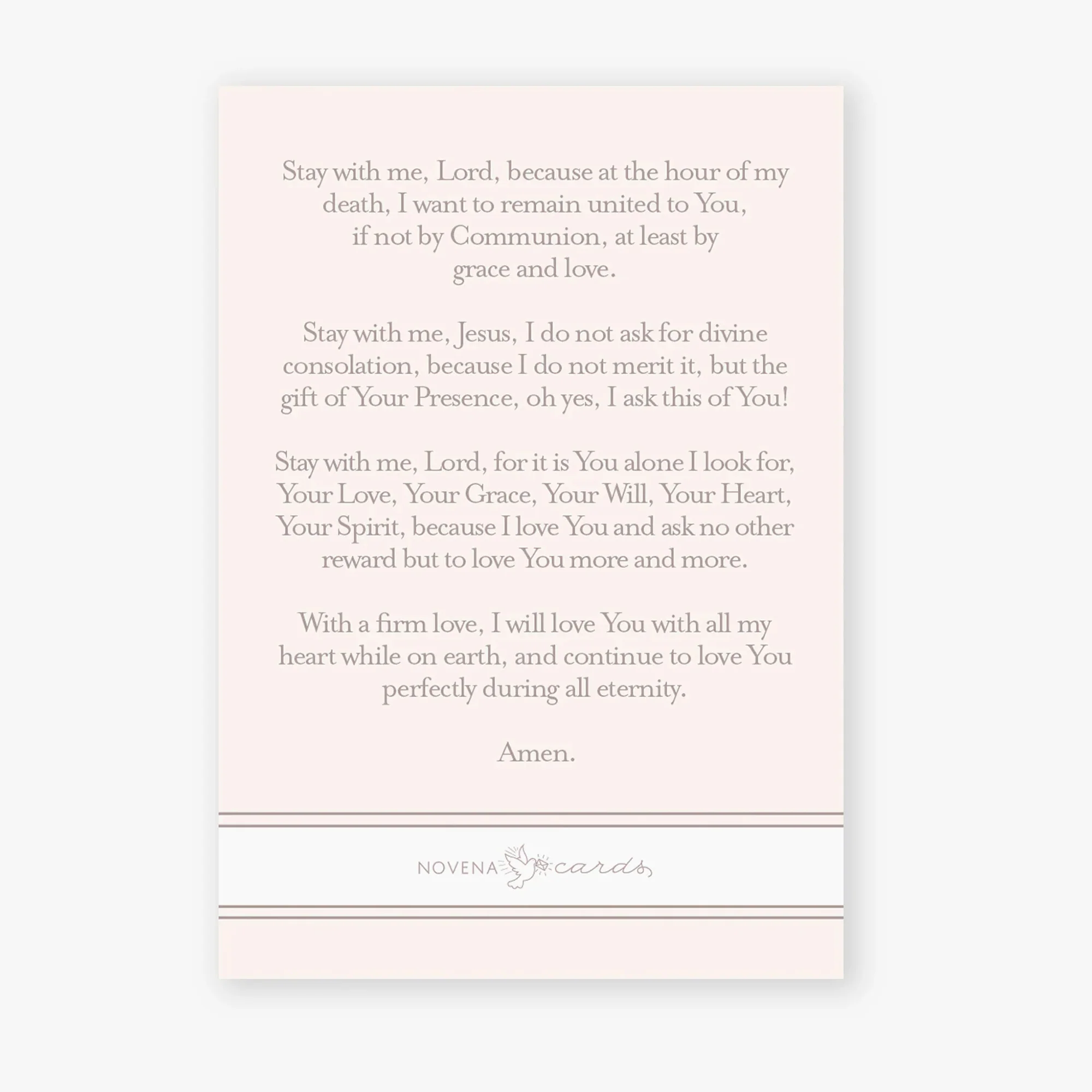 Stay With Me Lord Eucharist Folded Prayer Card - Image 2