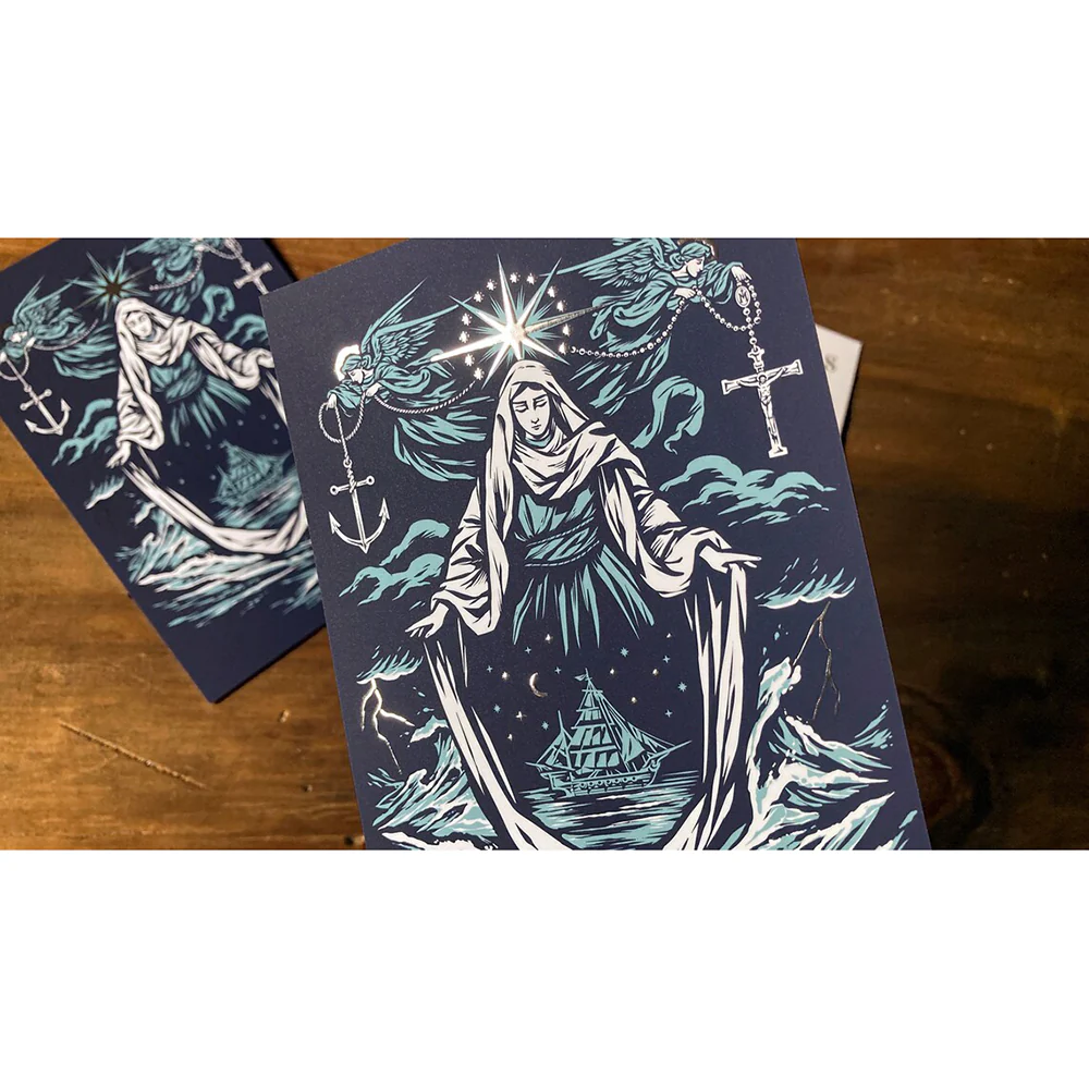 Stella Maris Silver Foiled Prayer Card