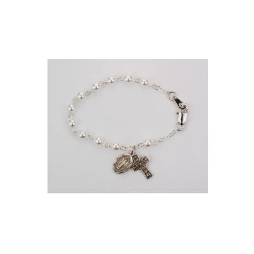 Sterling 4mm Pearl Irish Baby Bracelet