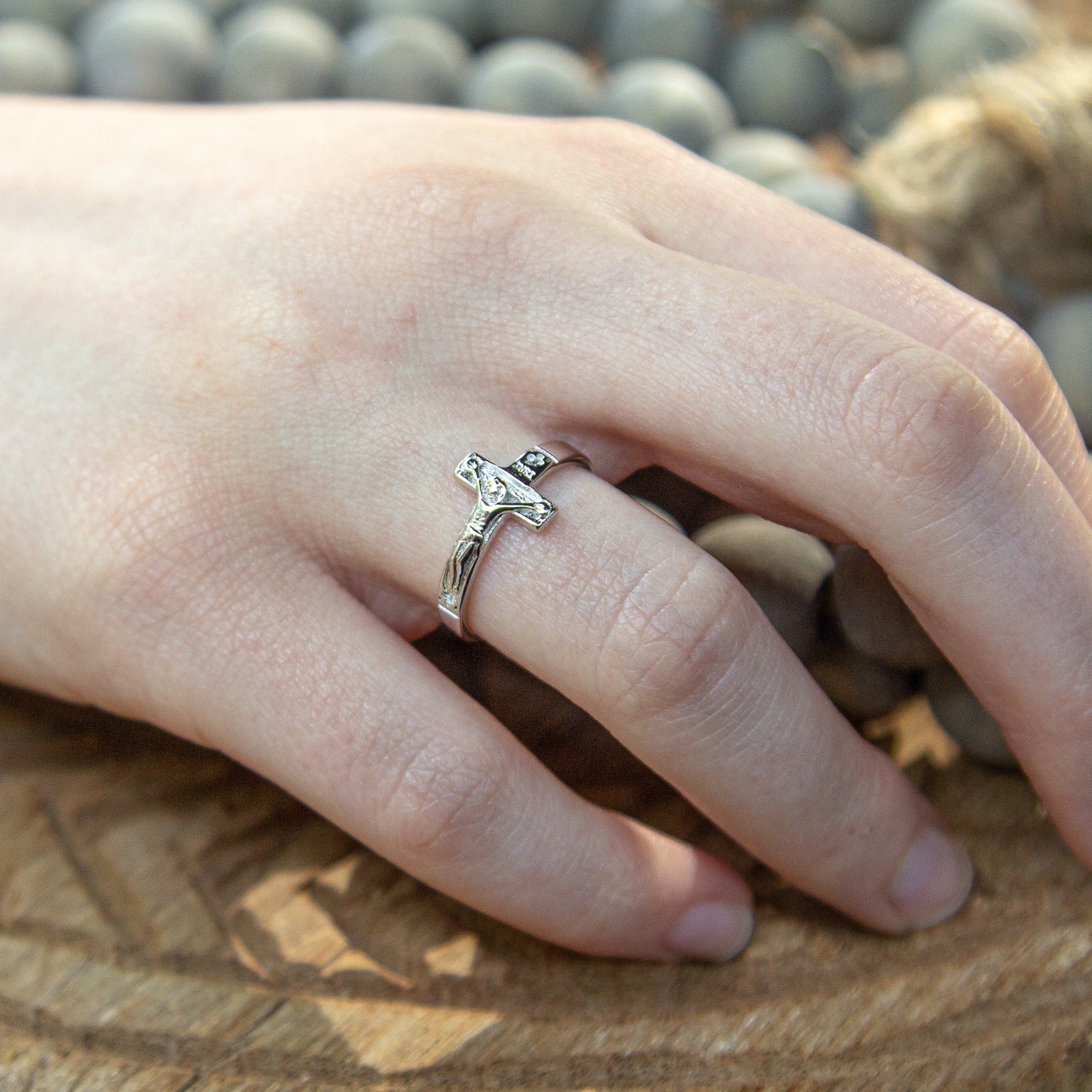 Sterling Crucifix Ring - Image 2