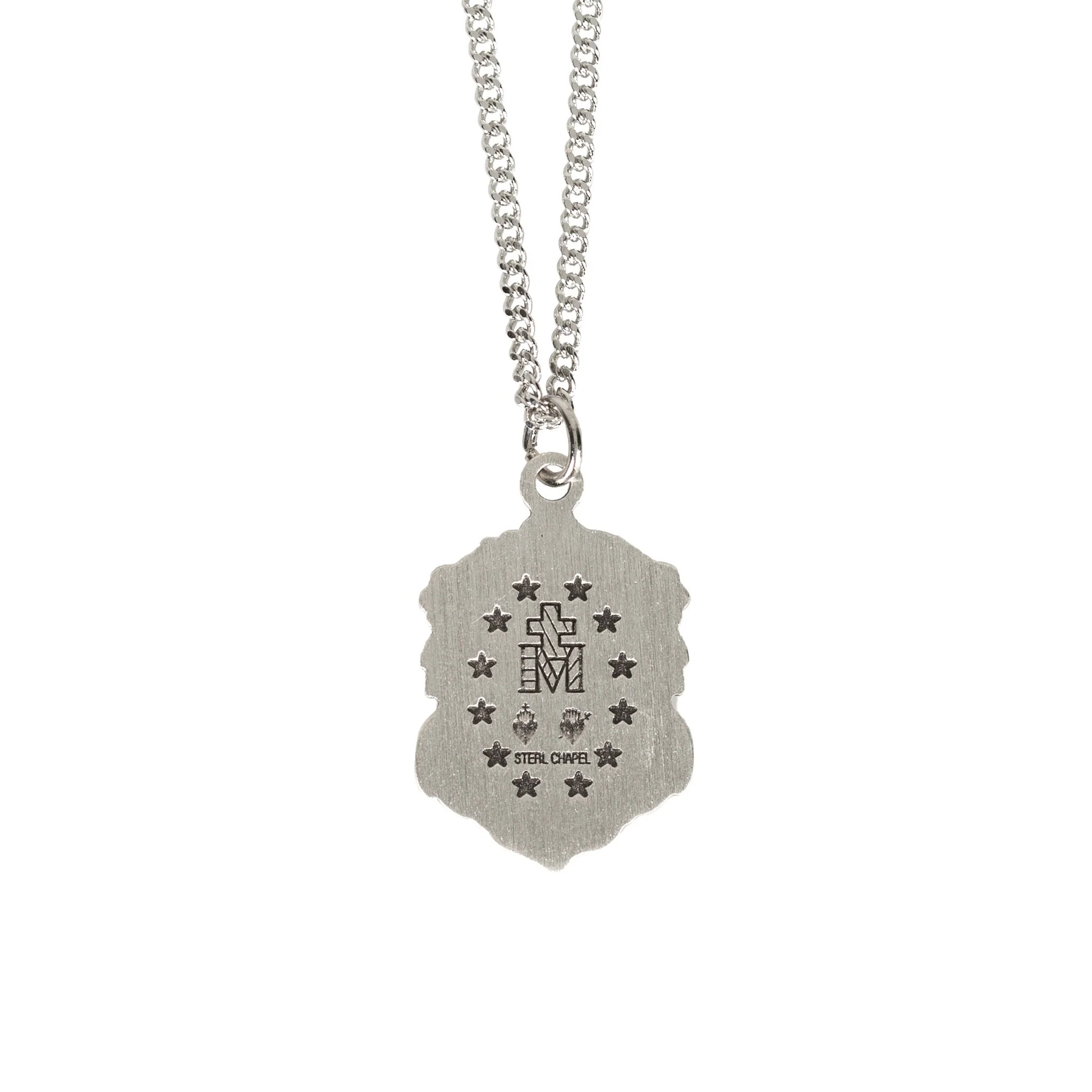 Sterling Floral Miraculous Medal Necklace - Image 2