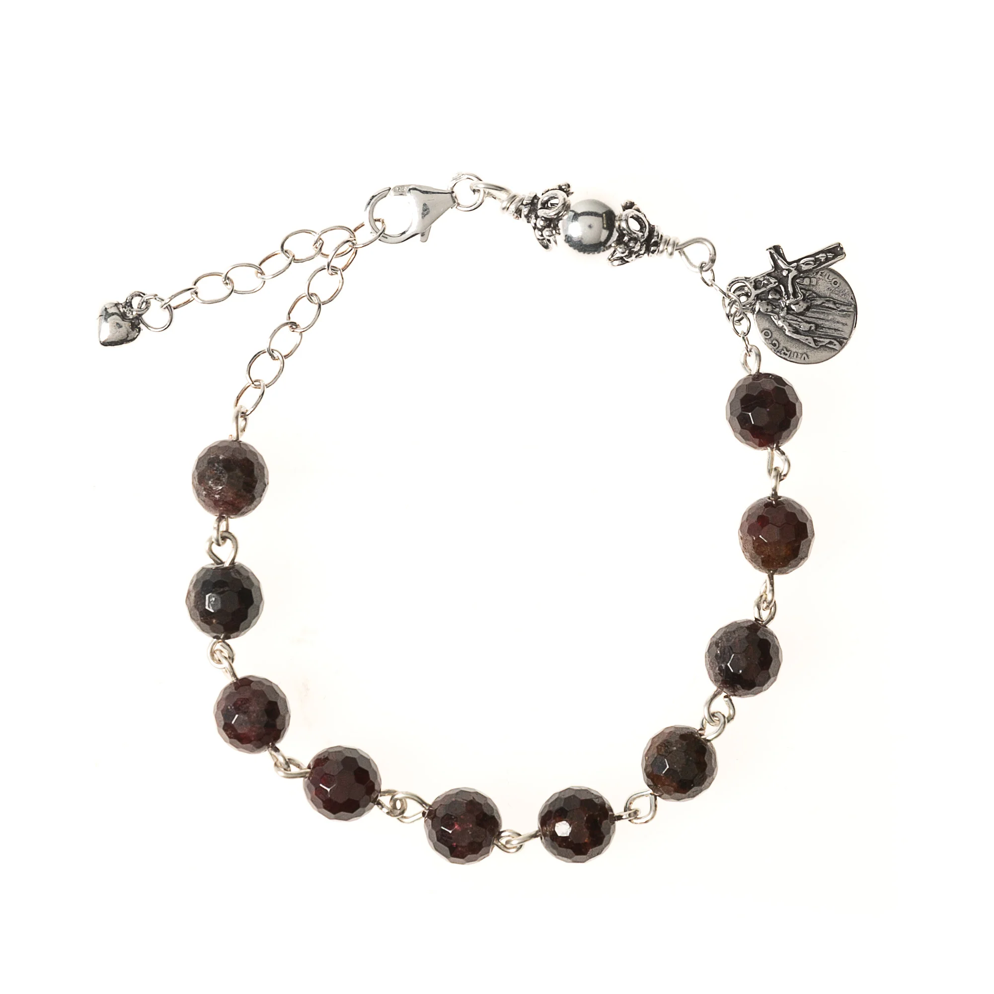 Sterling & Garnet Rosary Bracelet - Image 2