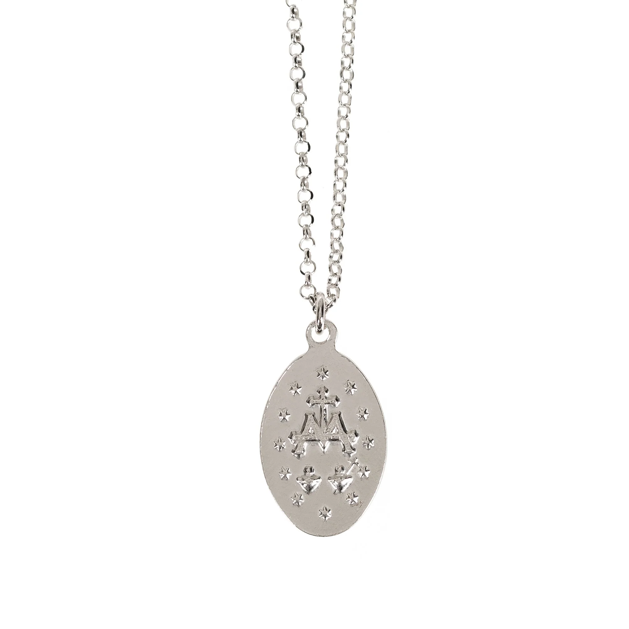 Sterling Italian Miraculous Medal Necklace - Image 4