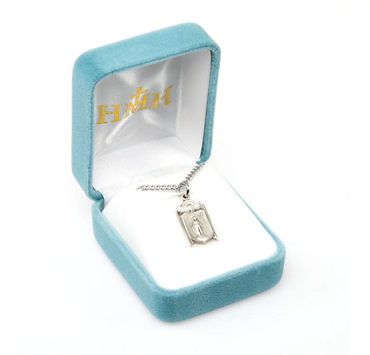 Sterling Miraculous Medal Necklace w/ Guardian Angel
