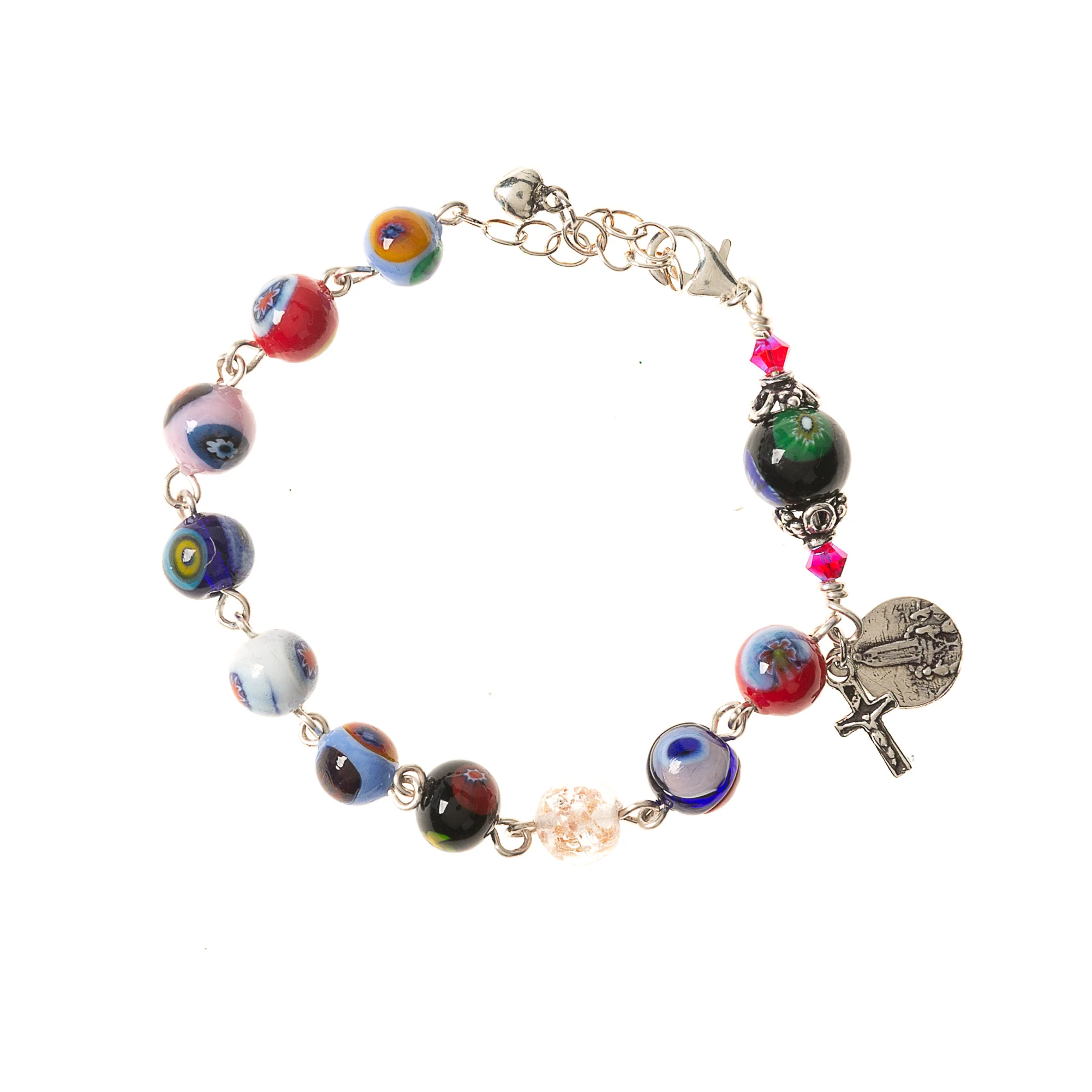 Sterling & Murano Glass Rosary Bracelet - Image 3