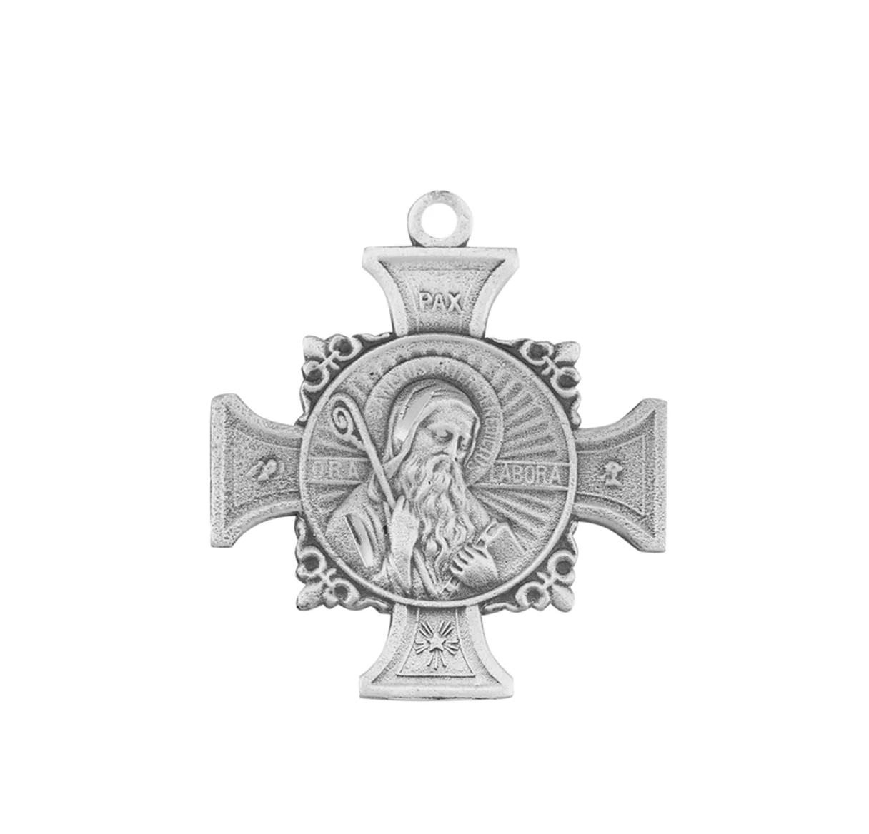 Sterling Saint Benedict Cross & Jubilee Medal Necklace - Image 2