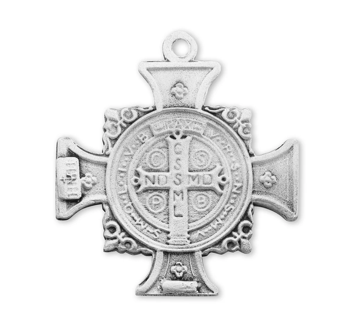 Sterling Saint Benedict Cross & Jubilee Medal Necklace - Image 3