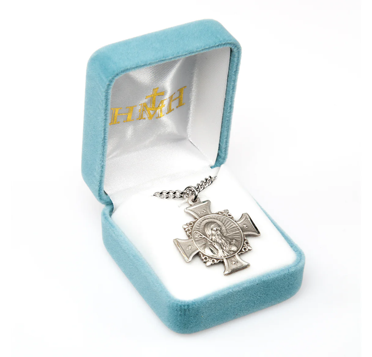 Sterling Saint Benedict Cross & Jubilee Medal Necklace - Image 4