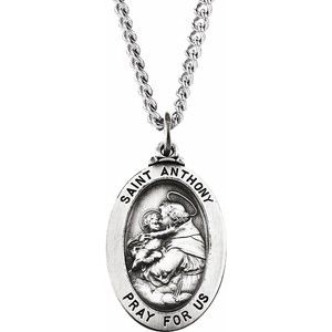 Sterling Silver 25x17.75mm St. Anthony of Padua Medal