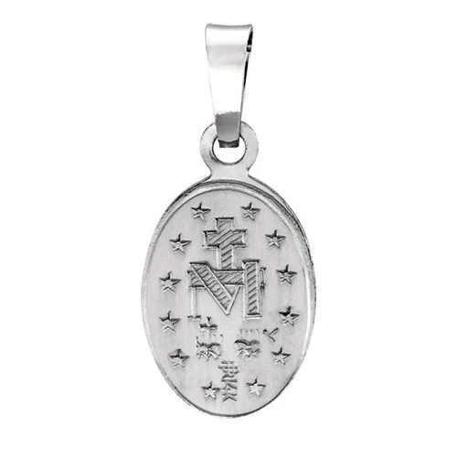 Sterling Silver 28.5x17.5mm Oval Miraculous Medal - Image 2