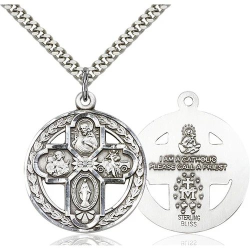 Sterling Silver 4-Way Pendant 1 18 X 1"