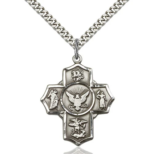 Sterling Silver 5-Way / Navy Pendant