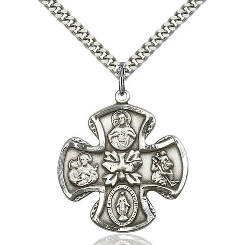 Sterling Silver 5-Way Pendant 1 18 X 1"