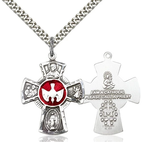 Sterling Silver 5-Way Pendant 1 18 X 7/8" - Image 2