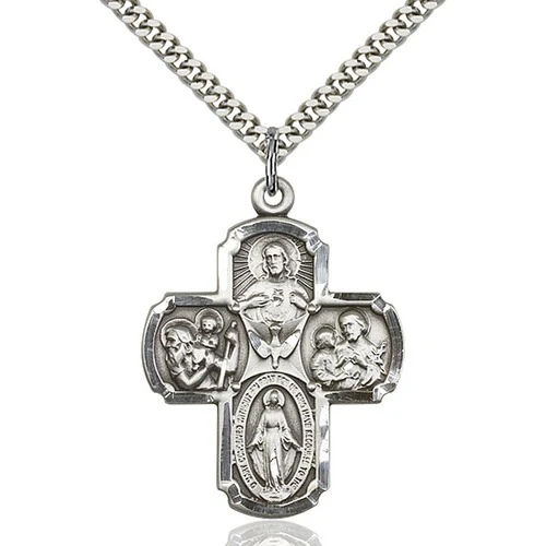 Sterling Silver 5-Way Pendant 1 3/8 X 1"