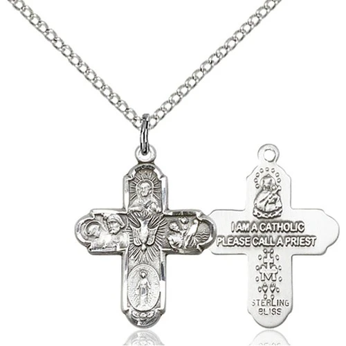 Sterling Silver 5-Way Pendant 3/4 X 5/8"