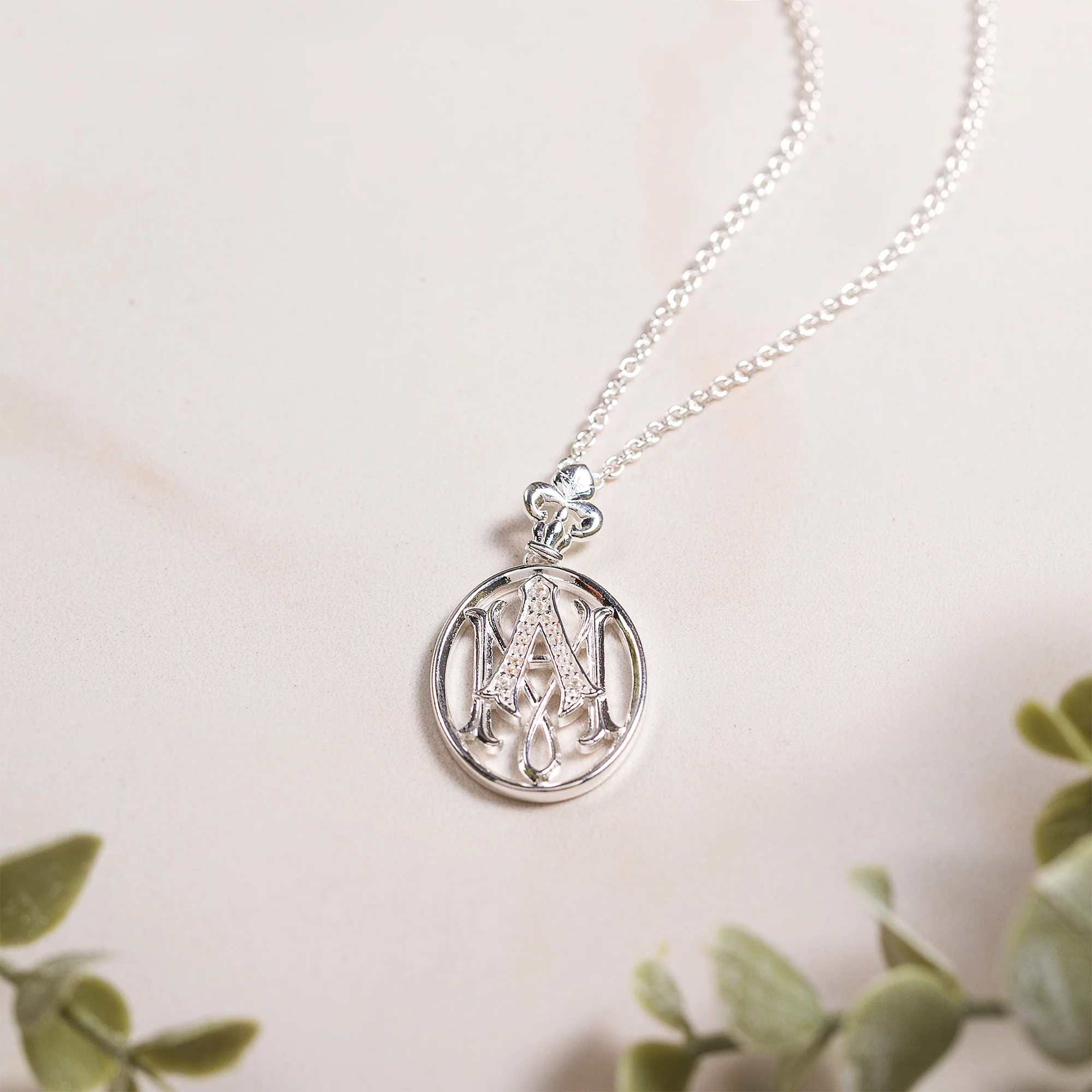 Sterling Silver Ave Maria Fleur-de-Lis Necklace - Image 2