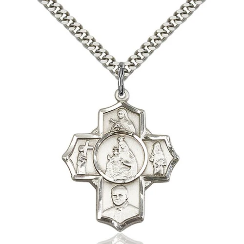 Sterling Silver Carmelite 4-Way Pendant
