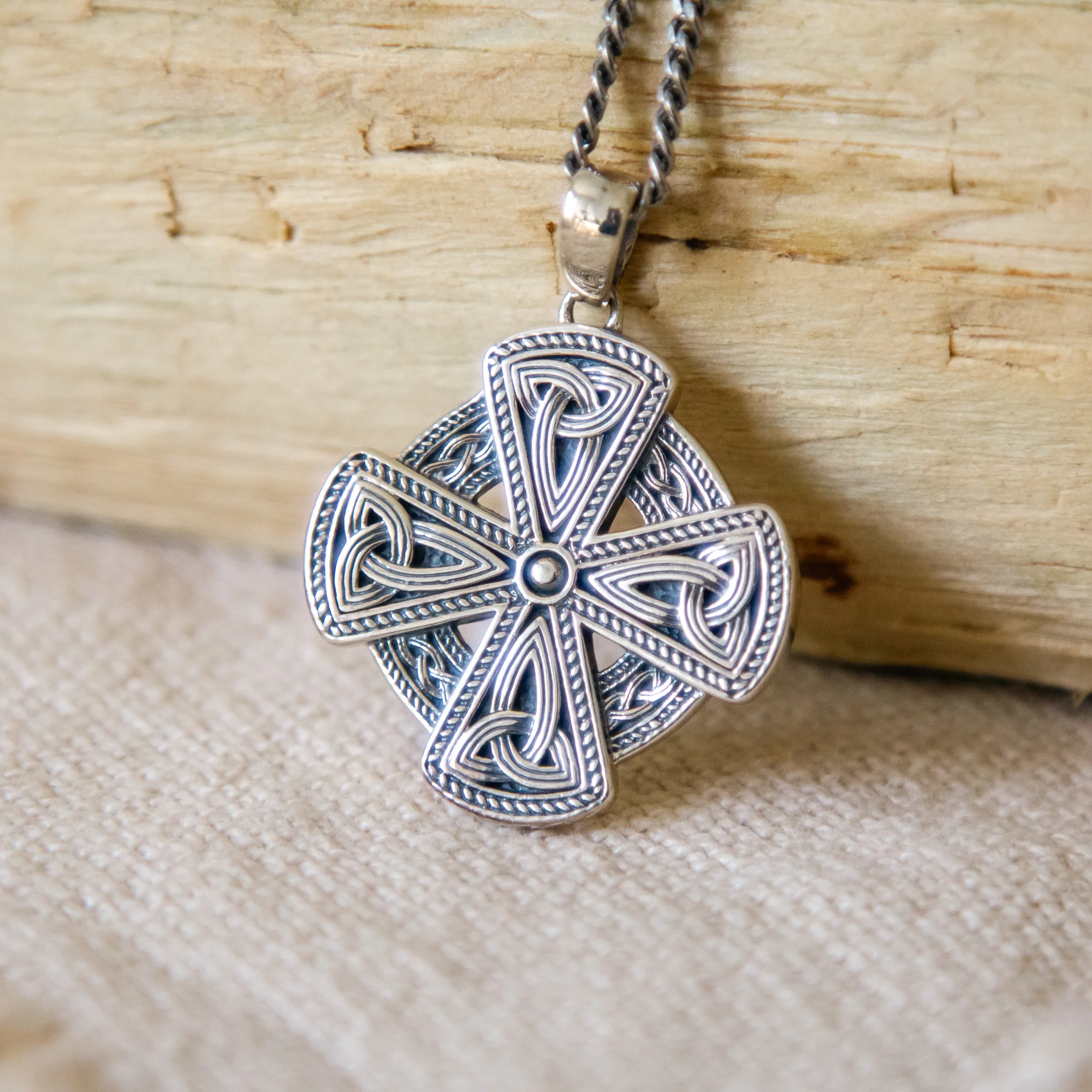 Sterling Silver Celtic Square Cross Necklace - Image 2
