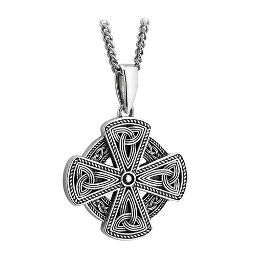 Sterling Silver Celtic Square Cross Necklace - Image 3