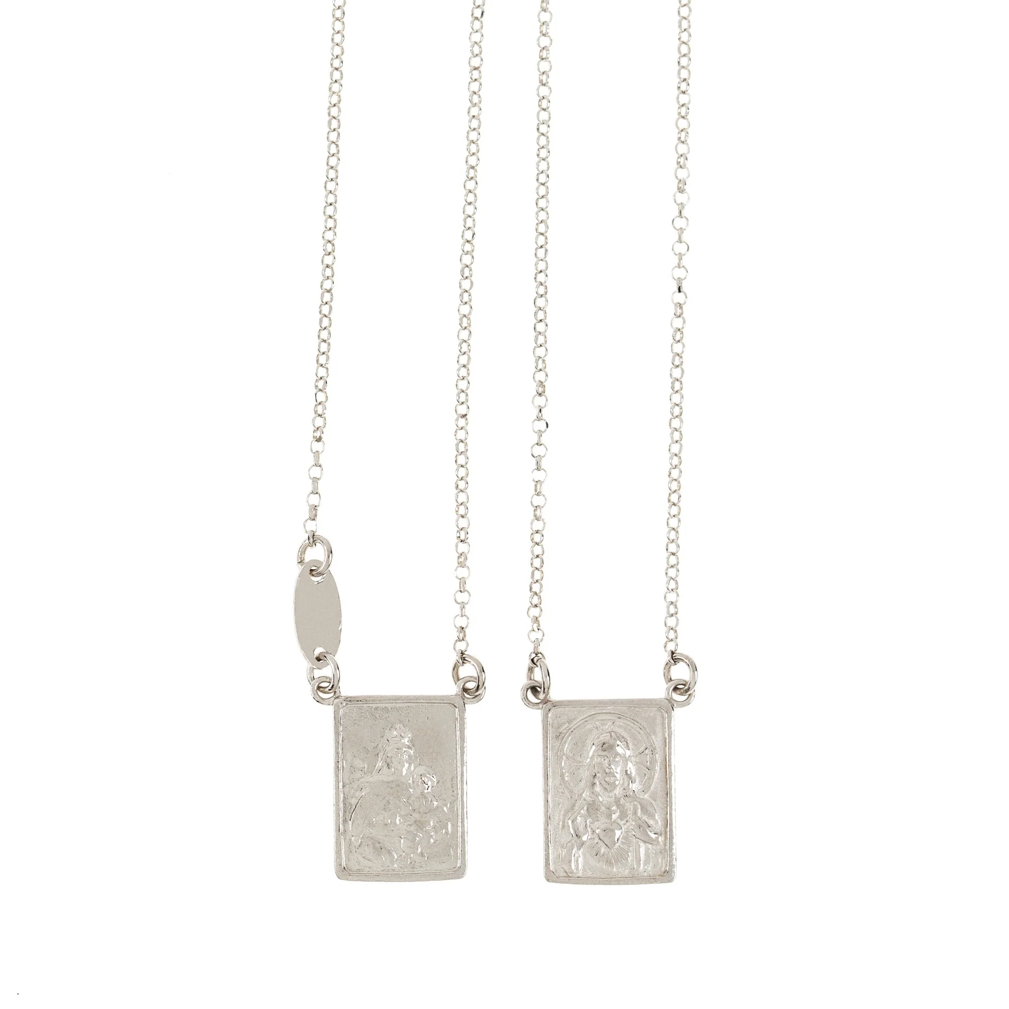 Sterling Silver Chain Necklace Scapular - Image 2