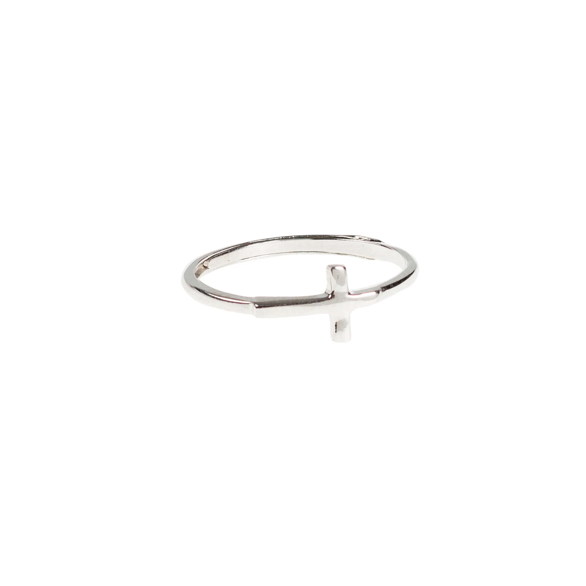 Sterling Silver Cross Earrings & Ring - Set - Image 2