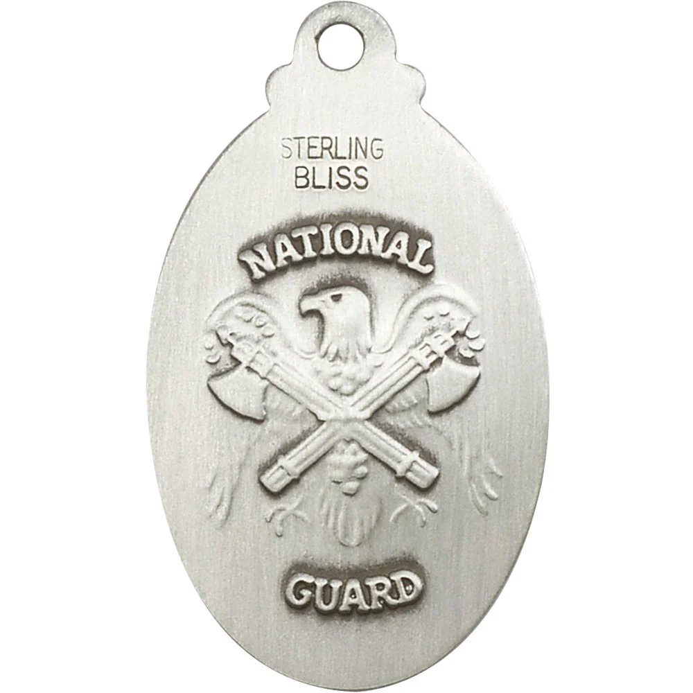 Sterling Silver Cross / National Guard Pendant - Image 2