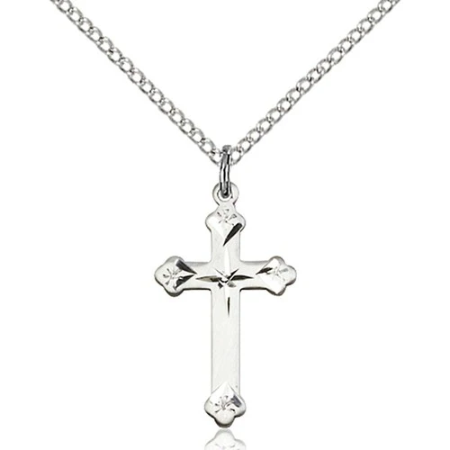 Sterling Silver Cross Pendant 3/4 X 1/2 Inch