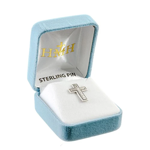 Sterling Silver Crucifix Lapel Pin
