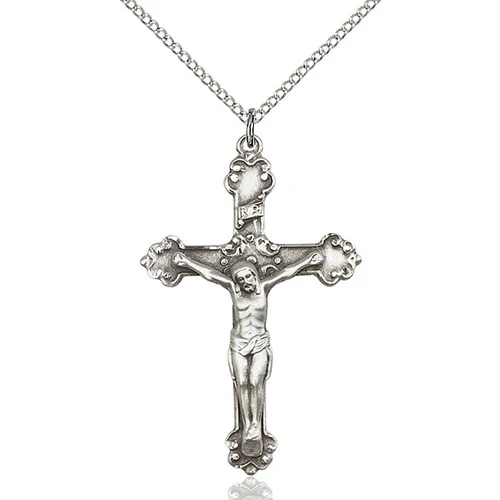 Sterling Silver Crucifix Pendant 1 1/2 X 1"