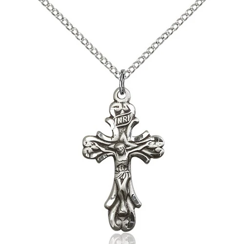 Sterling Silver Crucifix Pendant 1 X 1/2"