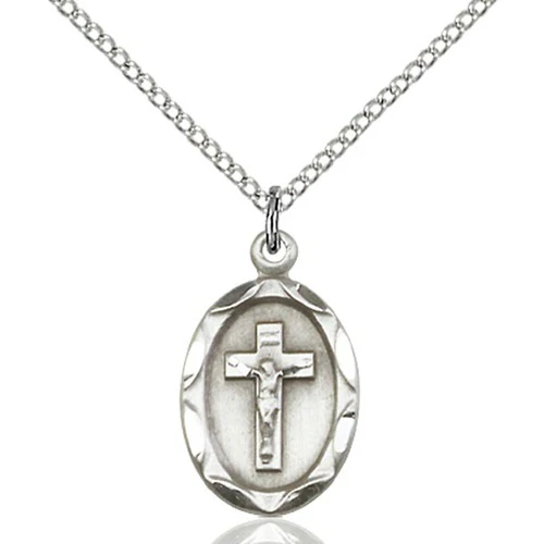 Sterling Silver Crucifix Pendant 3/4 X 3/8"