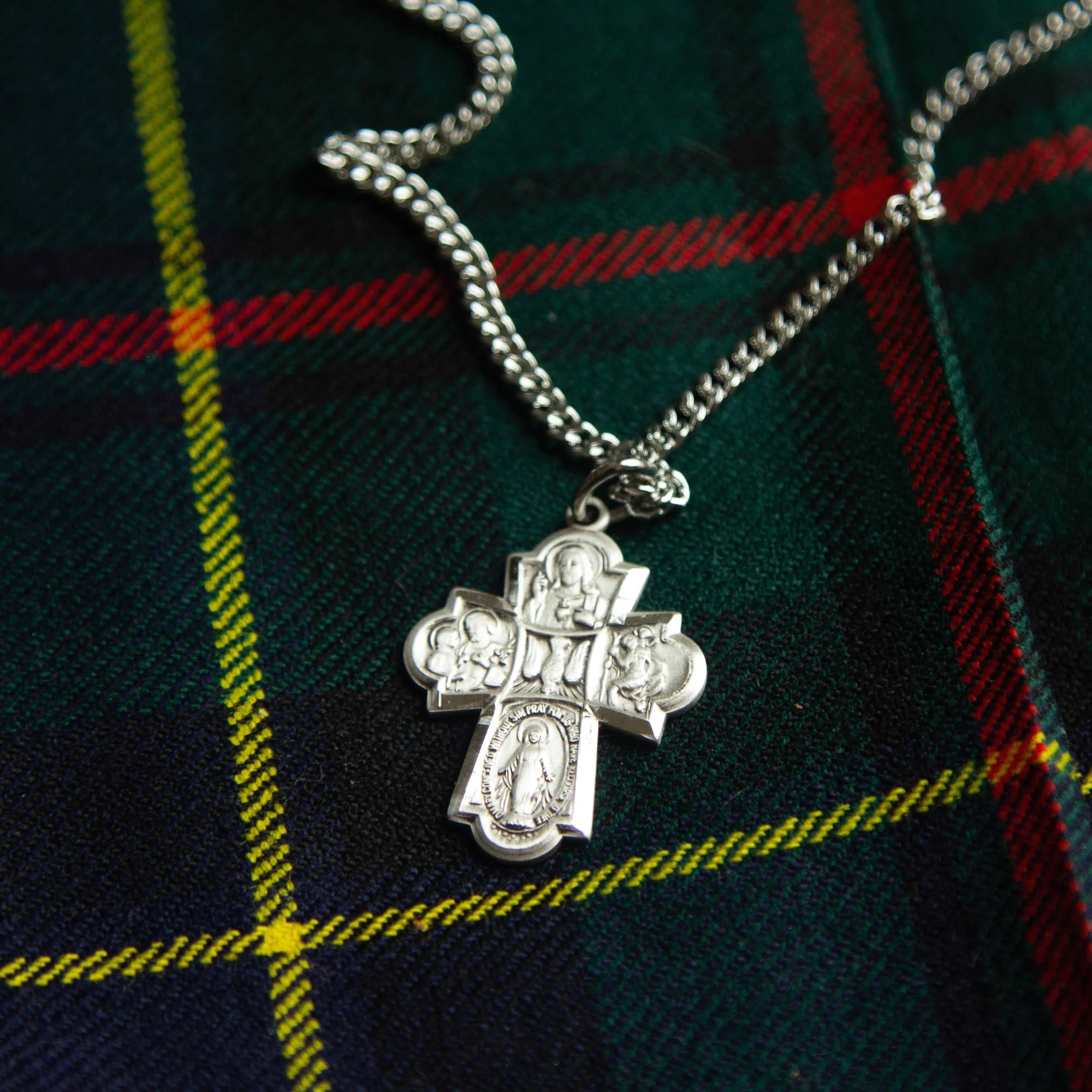 Sterling Silver Four-Way Medal on 24 inch chain - 2003487 - Image 2