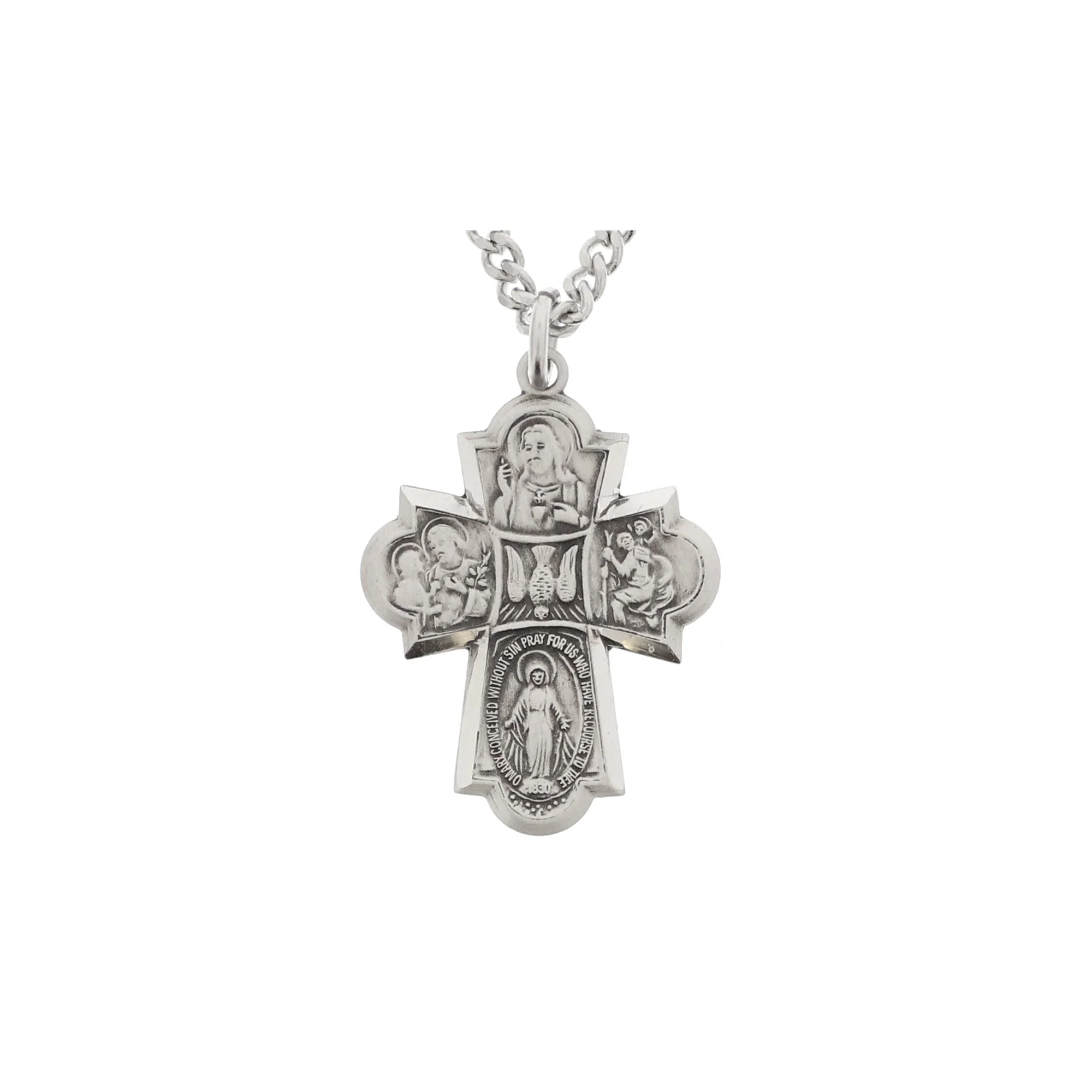 Sterling Silver Four-Way Medal on 24 inch chain - 2003487 - Image 3