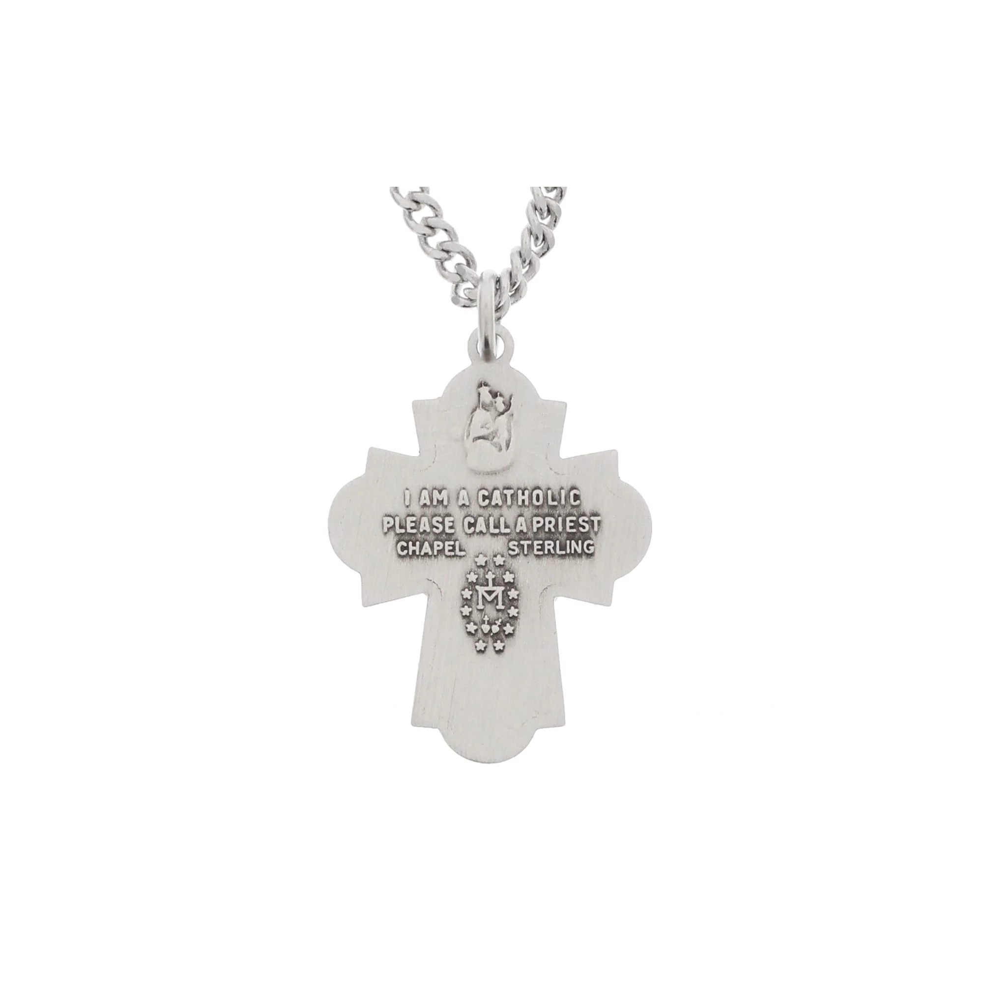 Sterling Silver Four-Way Medal on 24 inch chain - 2003487 - Image 4