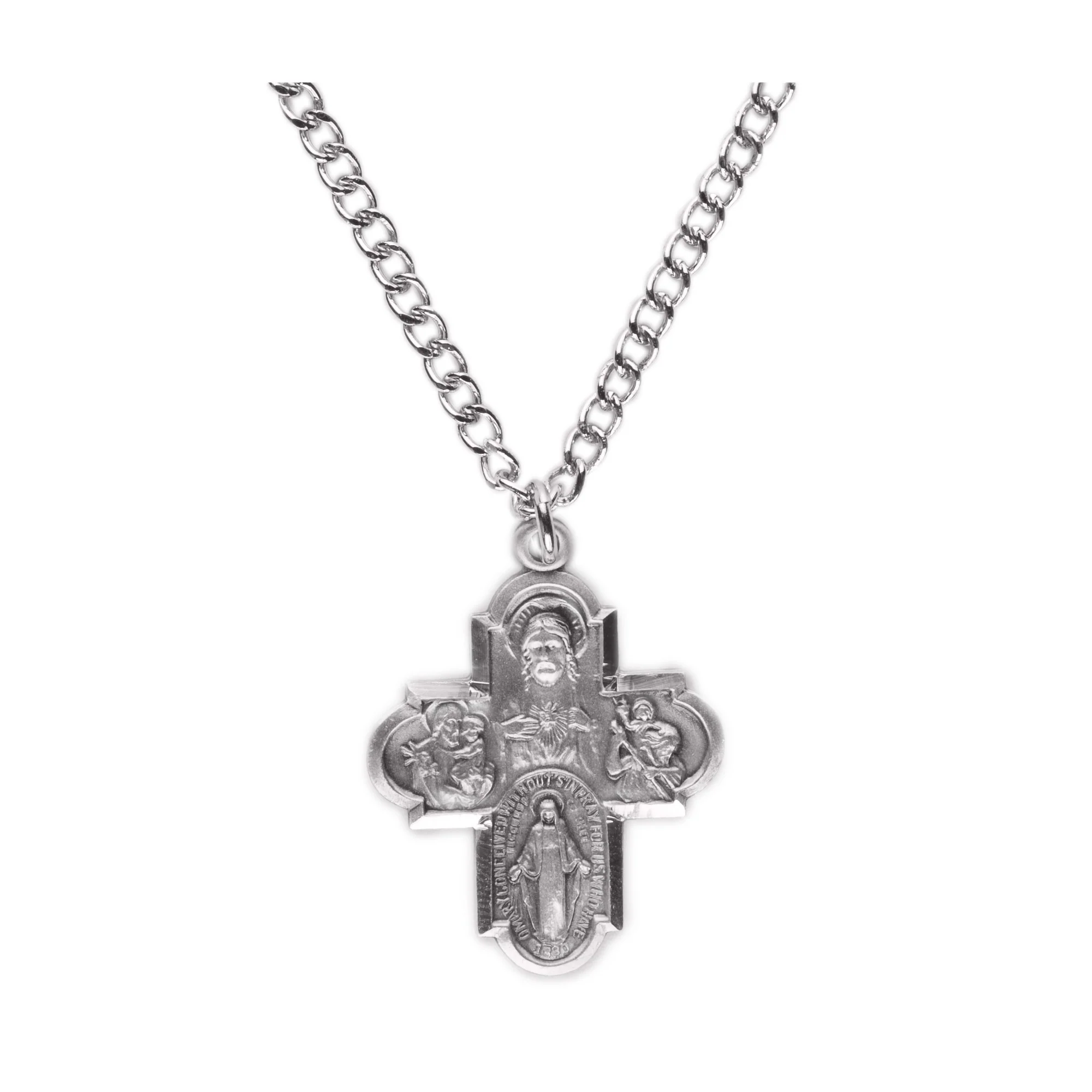 Sterling Silver Four-Way Medal on 24 inch chain