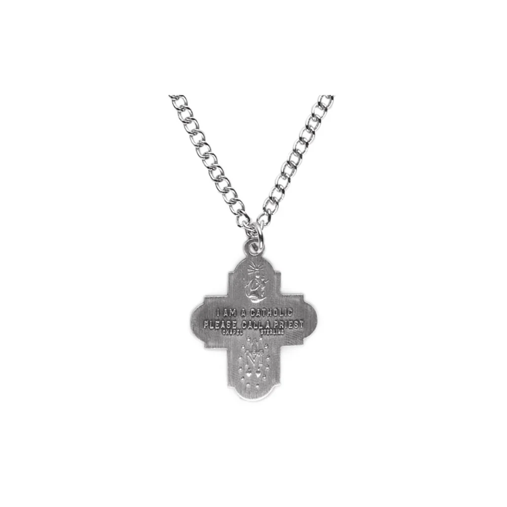 Sterling Silver Four-Way Medal on 24 inch chain - Image 2