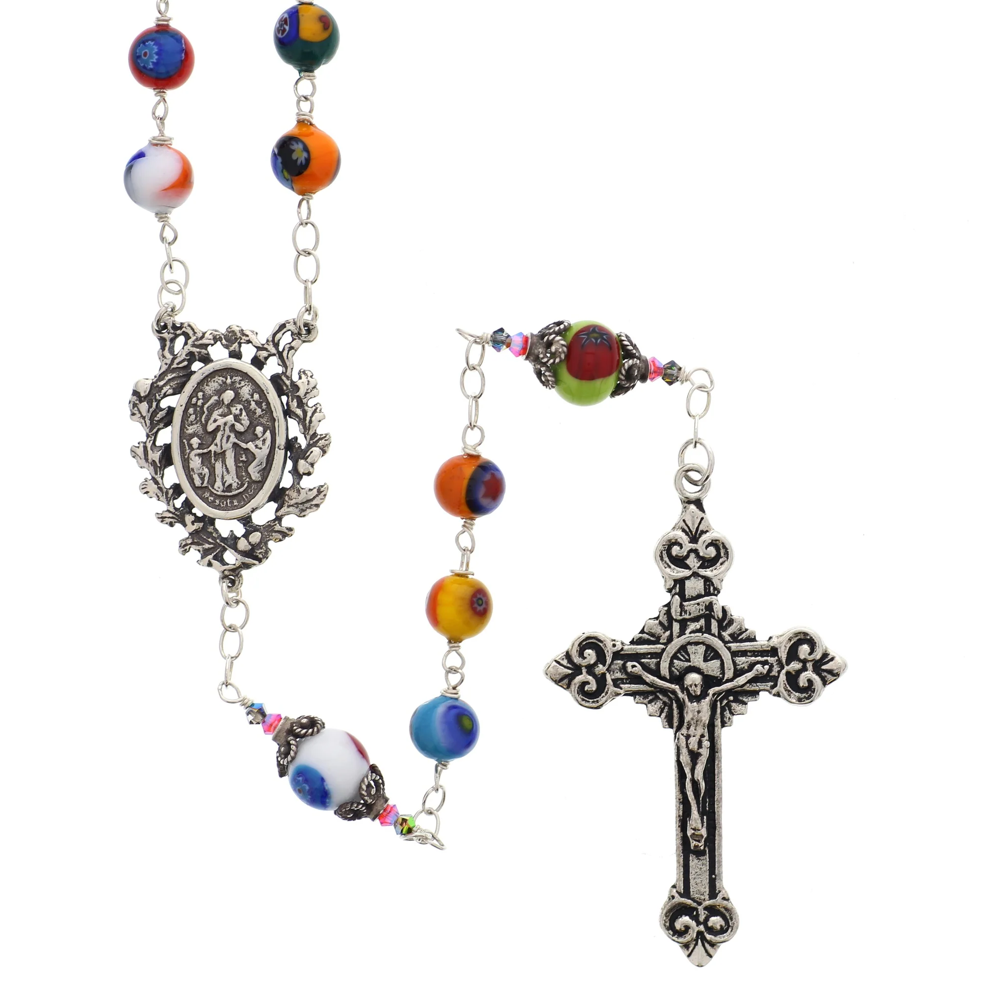Sterling Silver Genuine Murano Italian Glass Rosary - Image 2