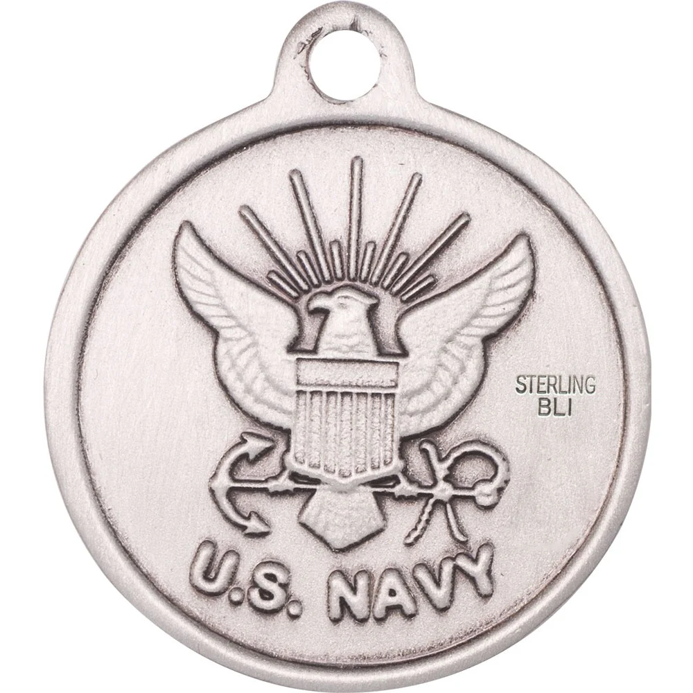 Sterling Silver Guardain Angel / Navy Pendant - Image 2
