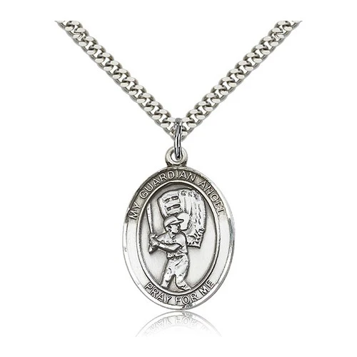 Sterling Silver Guardian Angel/Baseball Pendant w/ chain
