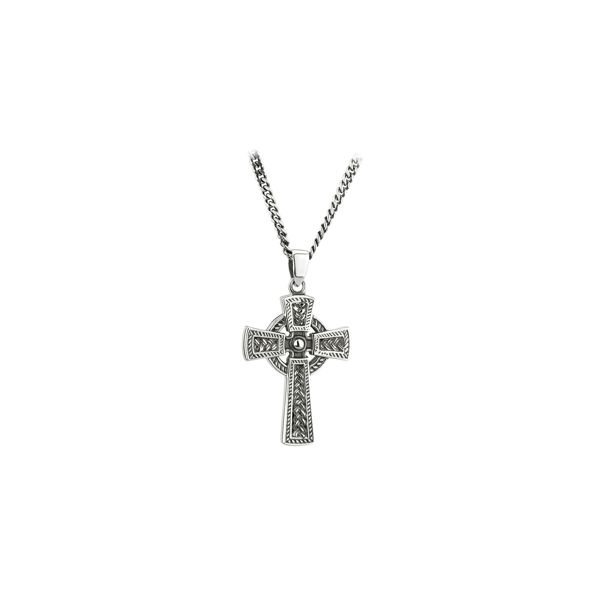 Sterling Silver Heavy Celtic Cross Necklace - Image 3
