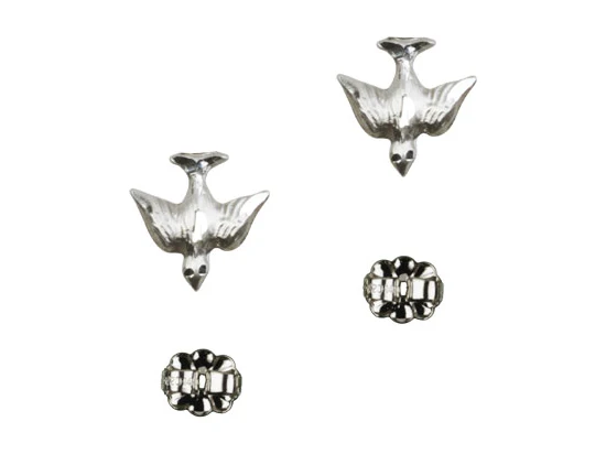 Sterling Silver Holy Spirit Post Earrings