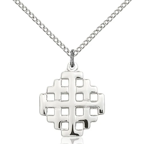 Sterling Silver Jerusalem Cross Pendant 3/4 X 5/8"