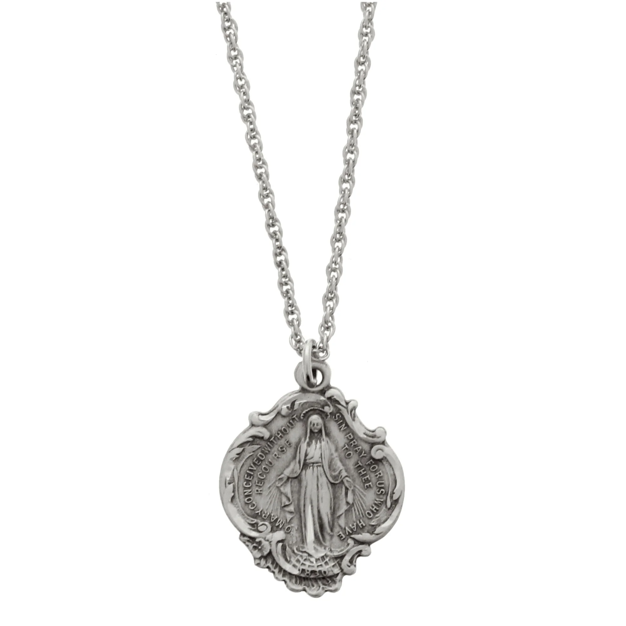 Sterling Silver Large Baroque Miraculous Medal - Image 2