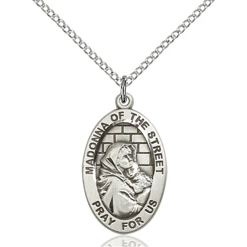 Sterling Silver Madonna of the Street Pendant