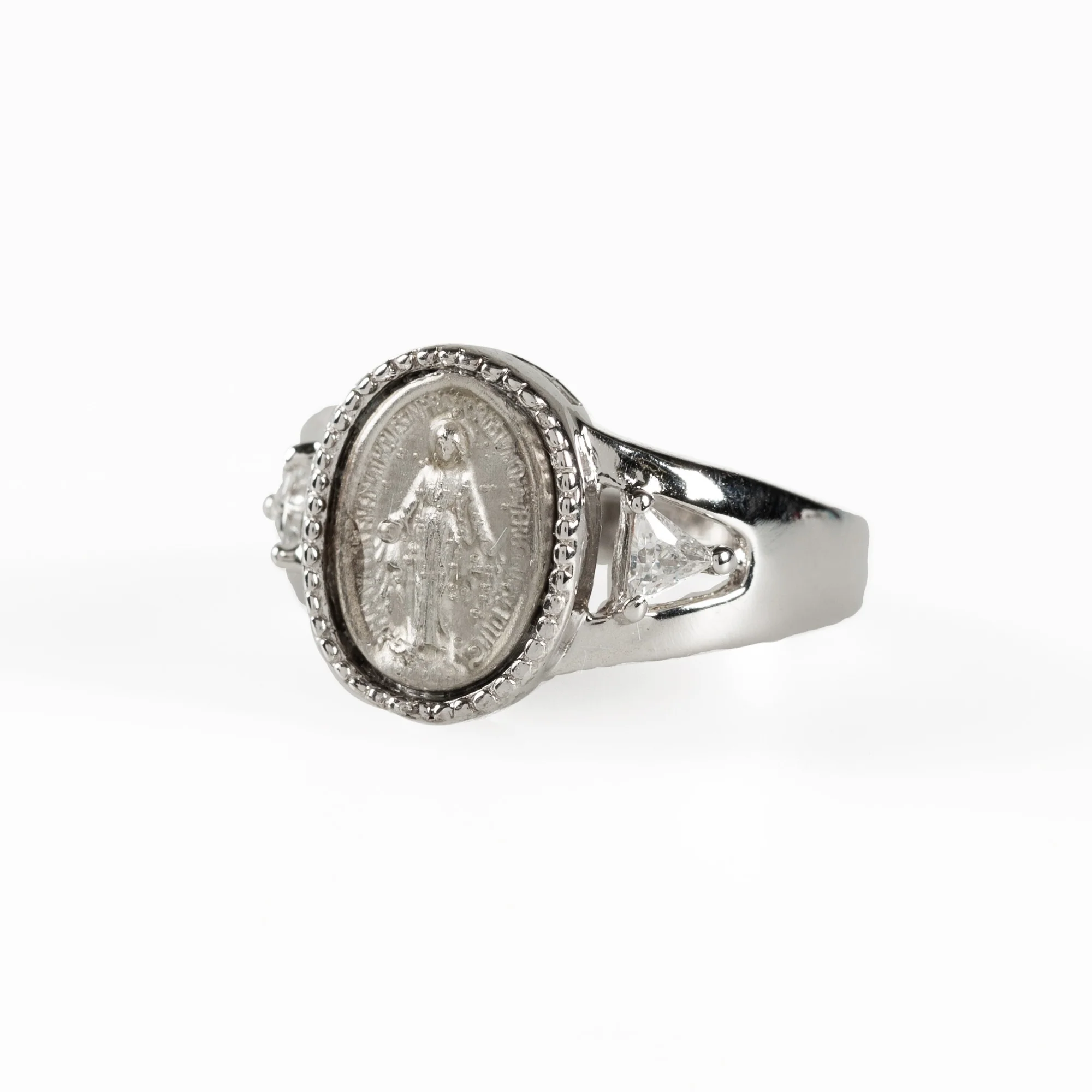 Sterling Silver Miraculous Medal Ring - Image 4