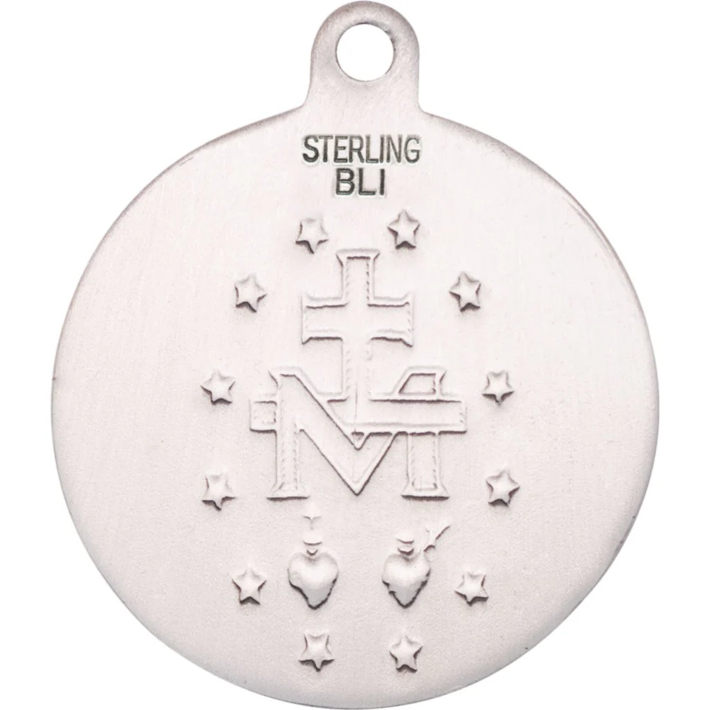 Sterling Silver Miraculous Pendant 7/8 X 3/4" - Image 2