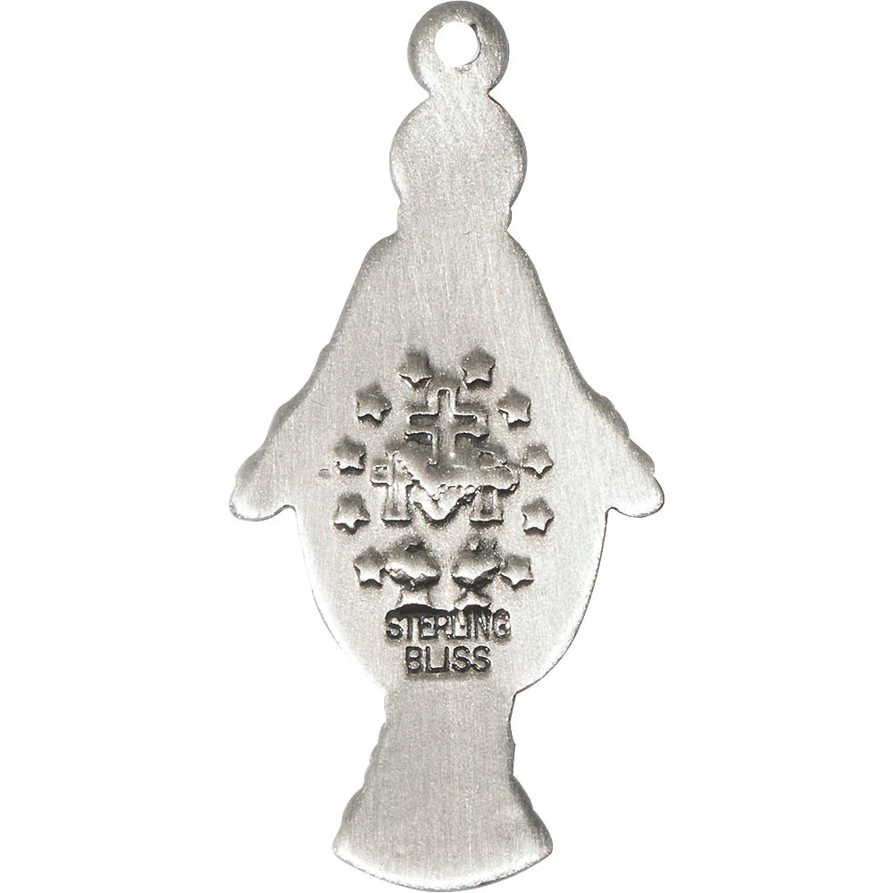 Sterling Silver Miraculous Pendant 7/8 X 3/8" - Image 2